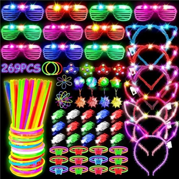 269Pcs Led Light Up Toys Party Favors Glow in the Dark Party Supplies - Picture 1 of 7